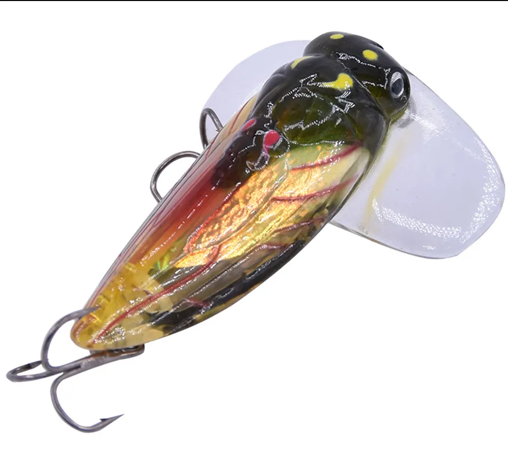 1Pc Cicada Bass Insect Fishing Lures 4Cm Crank Bait Floating Tackle HMYY