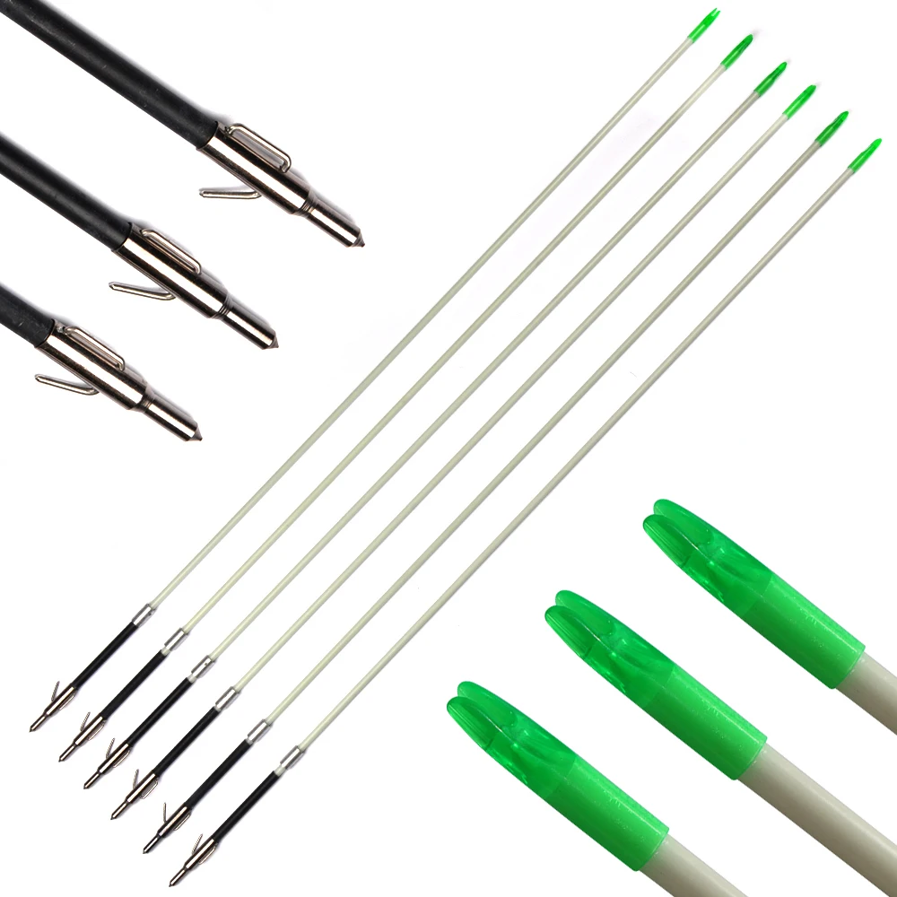 

Professional 34inch Spine 250 Long Bow Fishing Arrows Archery Shooting Arrows Fiberglass Shaft Arrows for Compound/Recurve Bow