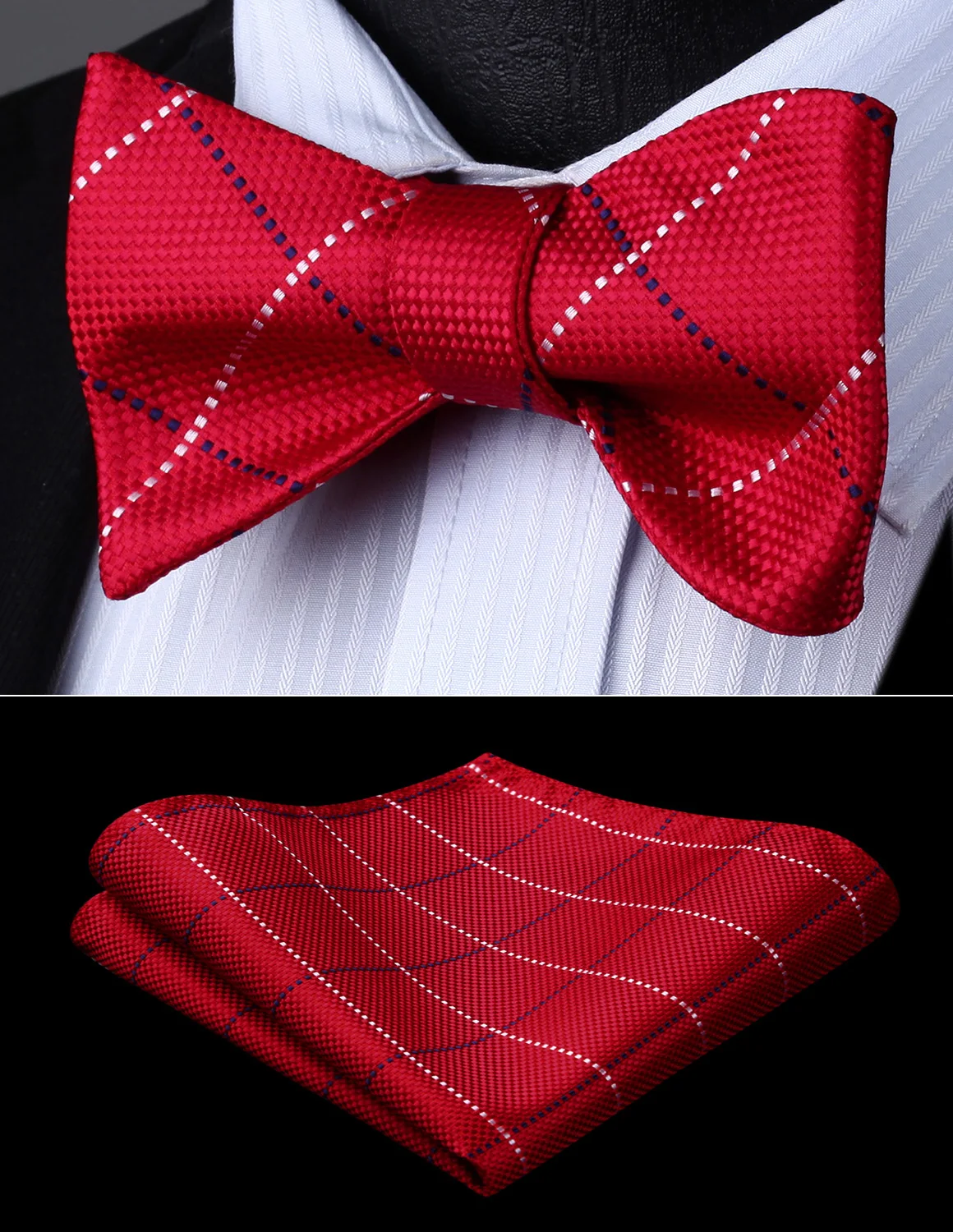 Buy Bow Tie handkerchief set Men Woven Party Wedding