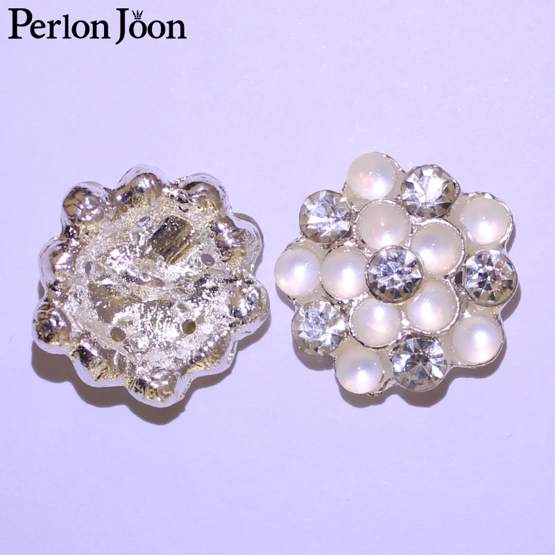 10pcs 18mm Sew Metal Round Rhinestone crystal Buttons For Clothing