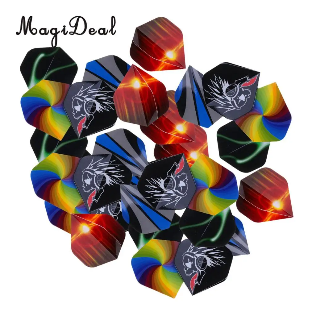 MagiDeal 60 Pieces 10 Sets Standard Dart Flights for Steel Tip Darts and Soft Tip Darts 