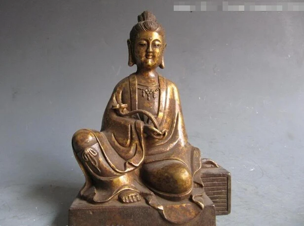 

Collectible bronze lion statue S0097 Tibet Old Bronze Carved RuYi Kwan-Yin Guan Yin Buddha Statue (B0328)