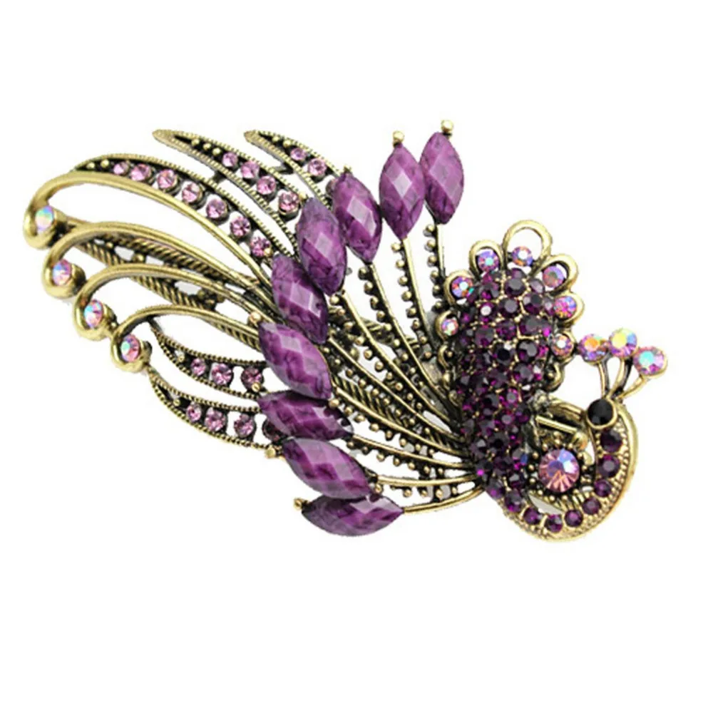 

Women's Retro Style Peacock Hairpin Rhinestone Hair Clip Alloy Hair Accessary