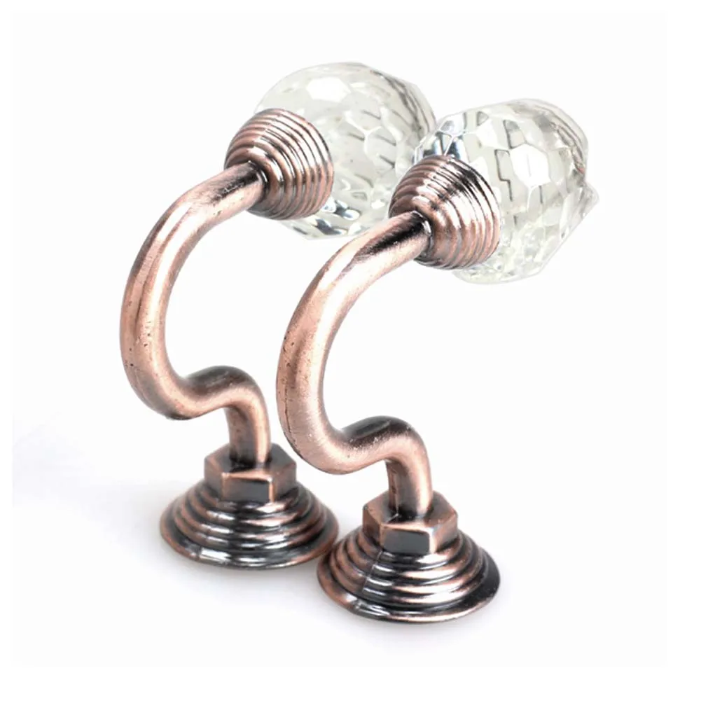 

2PCS Artificial Crystal Curtain Drapery Wall Tieback Hook Tassel Towel Hanger For Cloth-Hat Hook Window Dressing Hardware