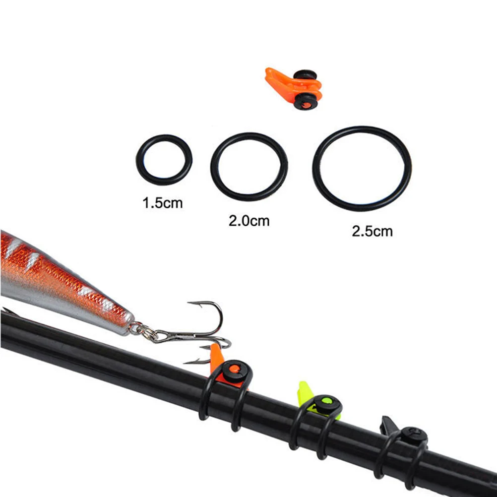 

1 PCS Fishing Rod Hook Keeper+ 3 PCS Large Rubber Ring Adjustable Safe Fishing Rod Easy Secure Hook Keeper Holder Lures Jig