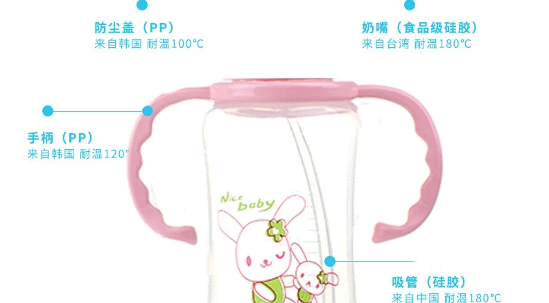 Высокое качество стеклянные детские бутылочки 280 мл высокое боросиликатное стекло теплоизоляционные прозрачные Нескользящие Детские Бутылочки для молока
