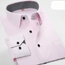 Мужские официальные сорочки Vestido, однотонные однобортные деловые тонкие Саржевые рубашки Camias Chemise ярких цветов, большие размеры