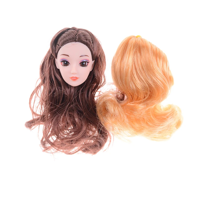 3D голова-коричные вьющиеся волосы DIY аксессуары для куклы лучший подарок девушке детские игрушки