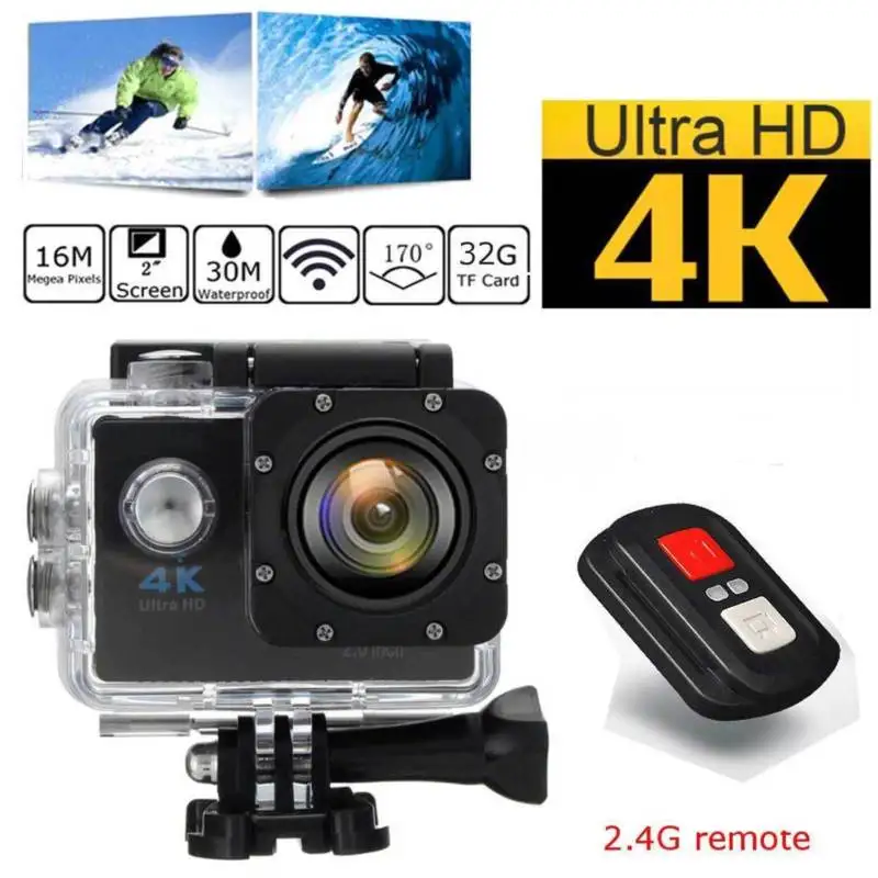 2018 4K Ultra HD 1080P Водонепроницаемая Спортивная камера WIFI шлем Мини ЖК экран DV с чехлом