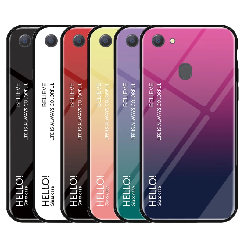 Чехол для OPPO F5 Роскошная стеклянная силиконовая Рамка Жесткий чехол A73 A73T |