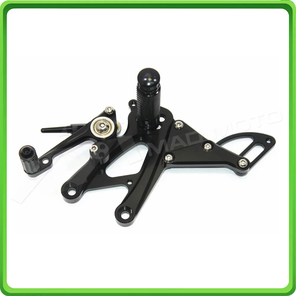 CNC Adjustable Rear Sets Rearset Footrest Foot Rest Pegs for Aprilia RSV4 ( R  FACTORY ) APRC ABS 2013 2014 2015 2016 Black (8)