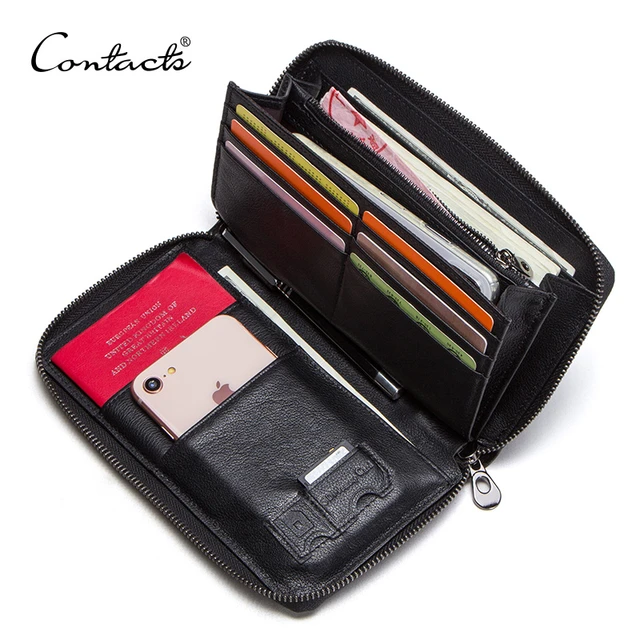 Contact's – Pochette En Cuir 2022 Véritable Pour Hommes, Pour Téléphone  Portable 6.5 Pouces, Longs Porte-passeport Avec Fermeture Éclair, Poche Pour  Pièces De Monnaie - Portefeuilles - AliExpress