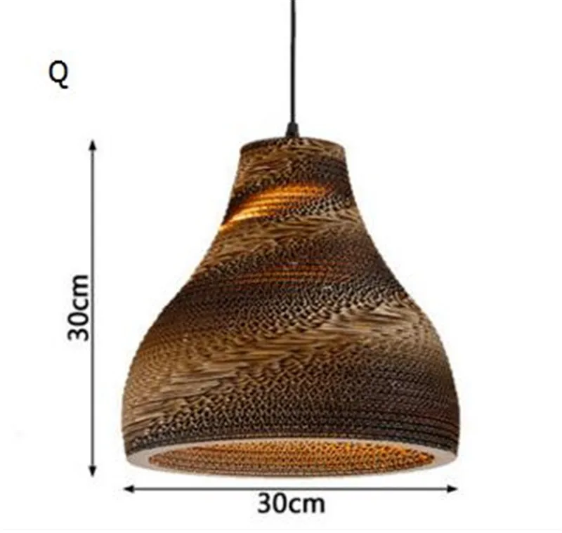 Деревянный бумажный кулон соты светильник s картонная птичья клетка E27 подвесной светильник Лофт светильник подвесной светильник Домашний Светильник ing одежда - Цвет корпуса: Model Q