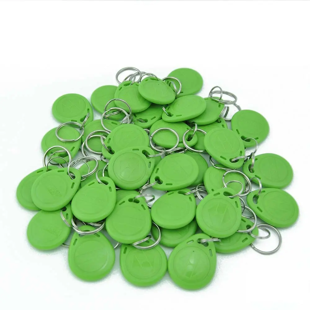 Green 100 Pcs 125Khz RFID Proximity ID Card Token Tags Key Keyfobs For Door Access Control