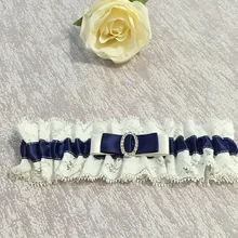 Свадебные Подвязки со стразами кружева ленты лук Синий сексуальные подвязки для женщин/невесты кольцо на бедро Свадебные Ноги подвязка