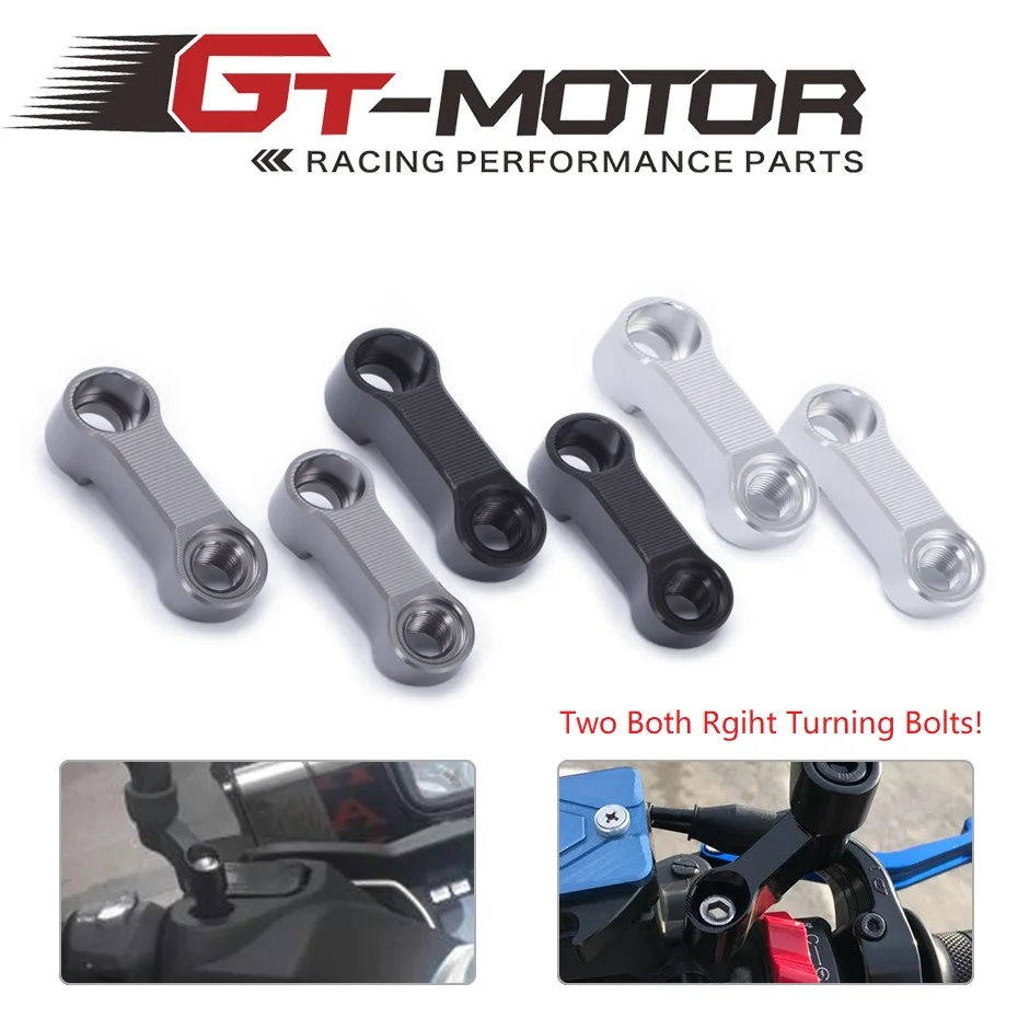 

Two Both Right Turning Bolts Size 10mm Mirrors Extension Riser Extend Adapter For Yamaha FZ-07 MT-07