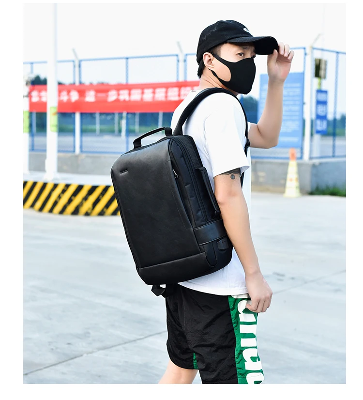 15,6 дюймовый рюкзак для ноутбука, черный кожаный рюкзак для мужчин, usb зарядка, мужской рюкзак для путешествий, нейлоновые мужские рюкзаки
