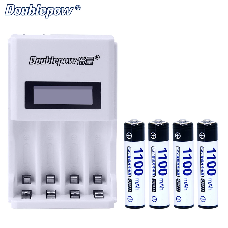 4 Slots Doublepow DP-K98 LCD Intelligent Rapid Charger with 4pcs/lot 1.2V AAA 1100mA Ni-MH Rechargeable Batteries Set | Электроника
