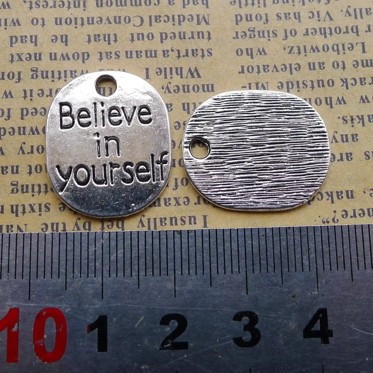 100 шт. believe in yourself надпись античное серебро Очаровательная подвеска из сплава