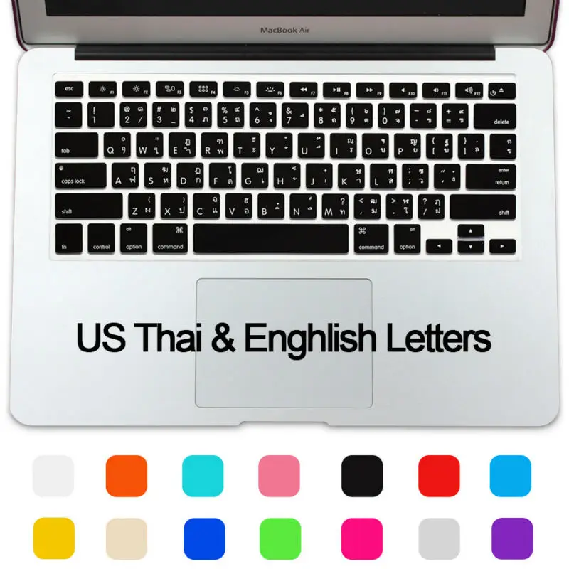 

Thai US Keyboard Cover Skin For MacBook Air 13 15 Pro Retina 13.3 15.4 Thailand keyboard Protector for Apple Mac book keyboard