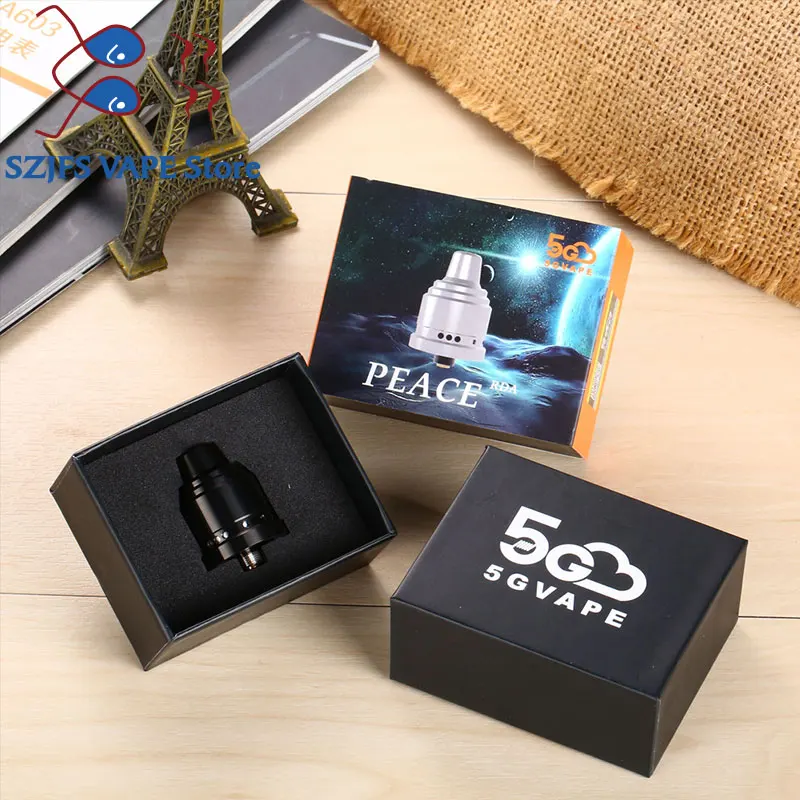 

5GVAPE PEACE RDA 22mm RDTA with adjustable air flow DIY dripper for Squonk BF Mod with BF spindle vs Armor S/Kayfun v4/ QP Mini