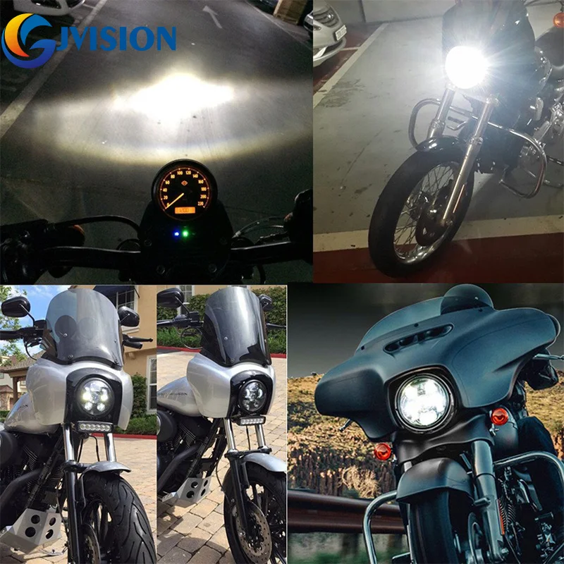 Мото Аксессуары 5 3/4 ''5,75 дюймовый светодиодные фары для Dyna 883 sportster тройной низкая мотоциклист налобный фонарь