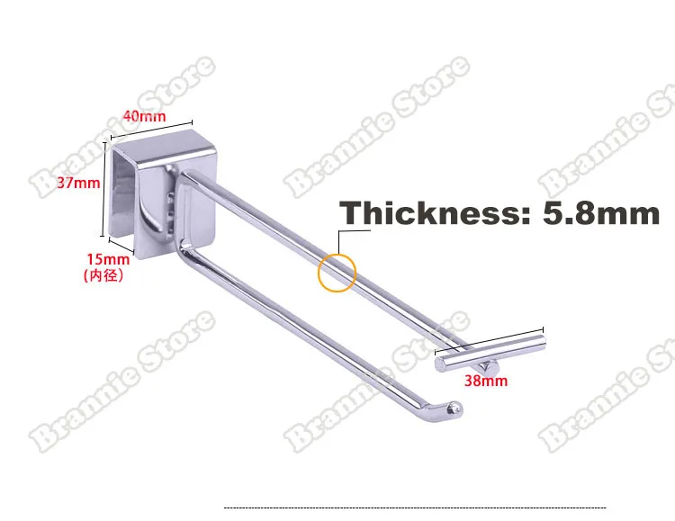 100 шт./лот 5,8 мм нержавеющая сталь двойная линия крюк дисплей для супермаркета розничного магазина Кронштейн Дисплей Полка