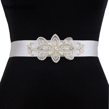 

TOPQUEEN S211 Wedding Dress Belt Pearls Crystal Elegant Wedding Fashion Belt Bridal Sash Bridal Accessories prom dress belts