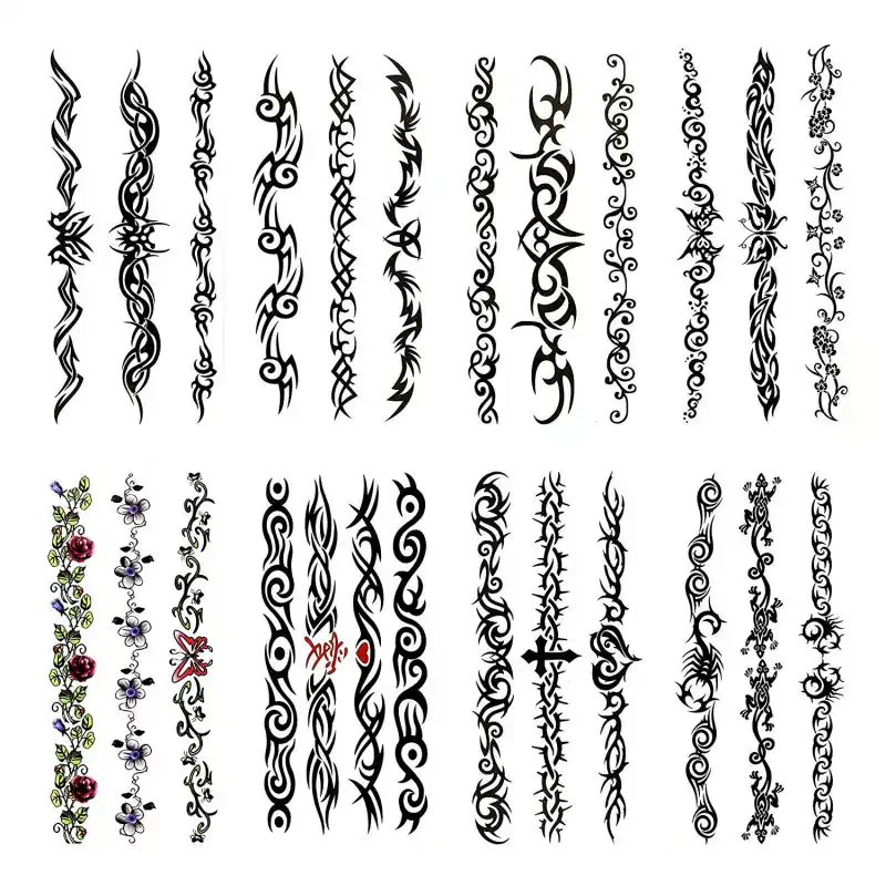 25 Cool Temporary Tattoos Assorted Arm Band And Leg Band Wire Styles For Adults And Teens Great On Wrists Ankles Arms Legs Temporary Tattoos Aliexpress