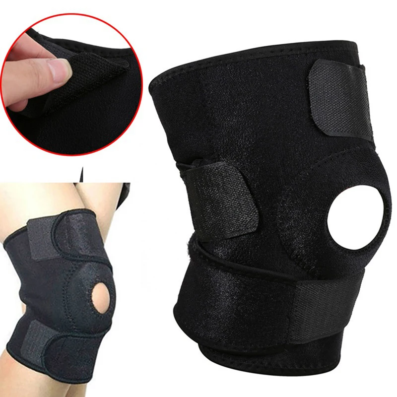 Black Adjustable Elastic Knee Brace Straps Support Safety Guard For Sports Running Fitness Supplies | Спорт и развлечения