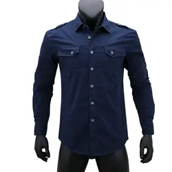 Maomaoleyenda мужские рубашки-карго из 100% чистого хлопка, с эффектом потертости, высокое качество, повседневные, одноцветные, с длинным рукавом