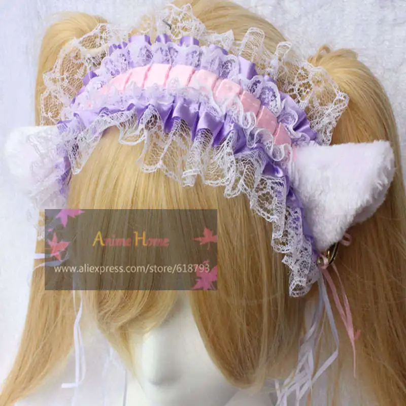 

2017 Lolita headwear lace cosplay cat musise cats ear hair sticks women dress accessory
