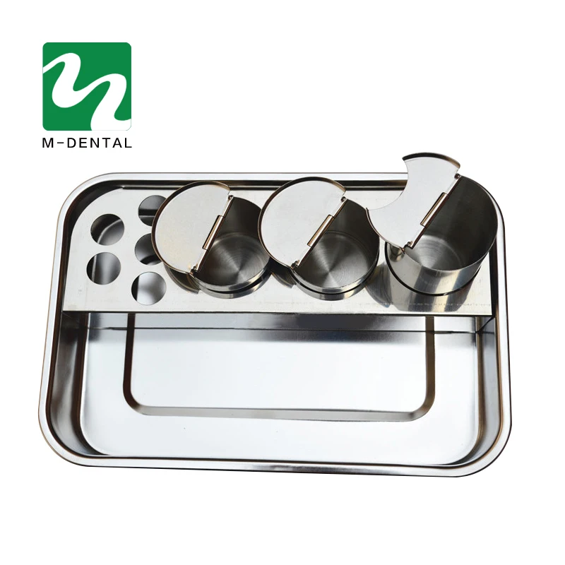 1 Set With 3 Bottles Dental Stainless Steel Dental Instruments Storage