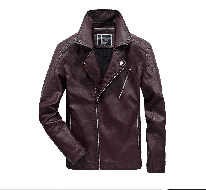 Новая мужская меховая кожаная куртка зимняя мода Высокое качество PU Повседневная байкерская куртка мужская куртка-бомбер плюс размер L~ 6XL C8FQL1782