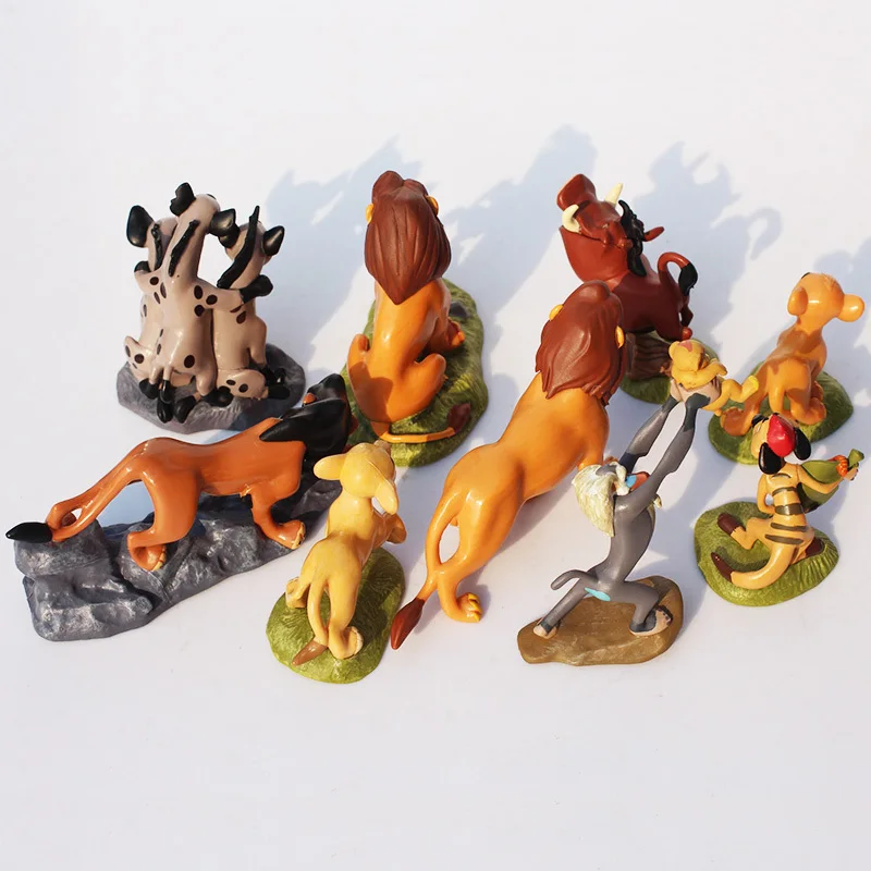9 шт./компл. фигурки Король Лев Simba Nala Mufasa Sarabi Pumbaa Timon Zazu птицы модели животных