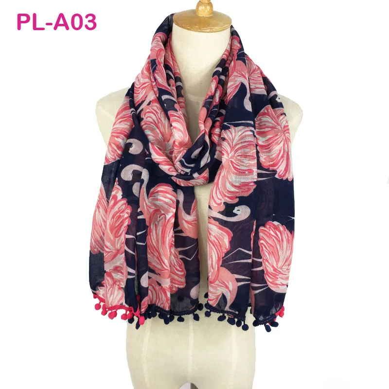 Дизайн женские фирменные Pom шарфы, пляжные Шали Обертывания шарф племени ацтеков хиджаб длинные - Цвет: as photo