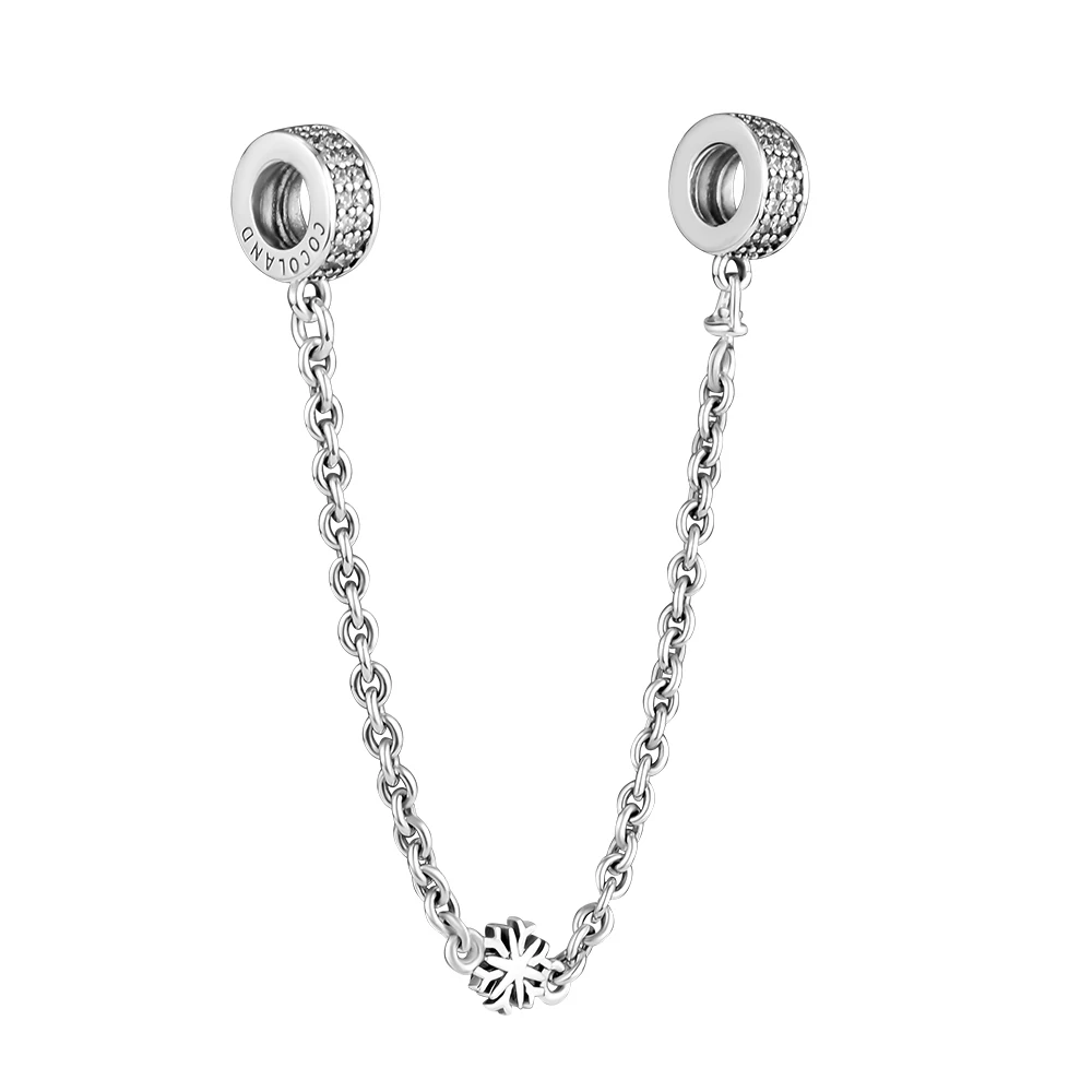 

Charm 100% 925 Sterling Silver Snowflake Safe Chain Beads for Jewelry Making Fit Charms Bracelets DIY Gift PCSF001