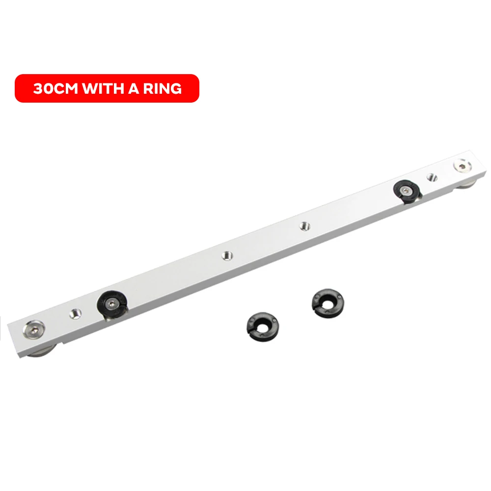 Miter Tool Bar T Tracks Metal Hardware Limit Pusher Portable Silver Practical Chute Woodworking Beveled Track - Цвет: 30cm with ring