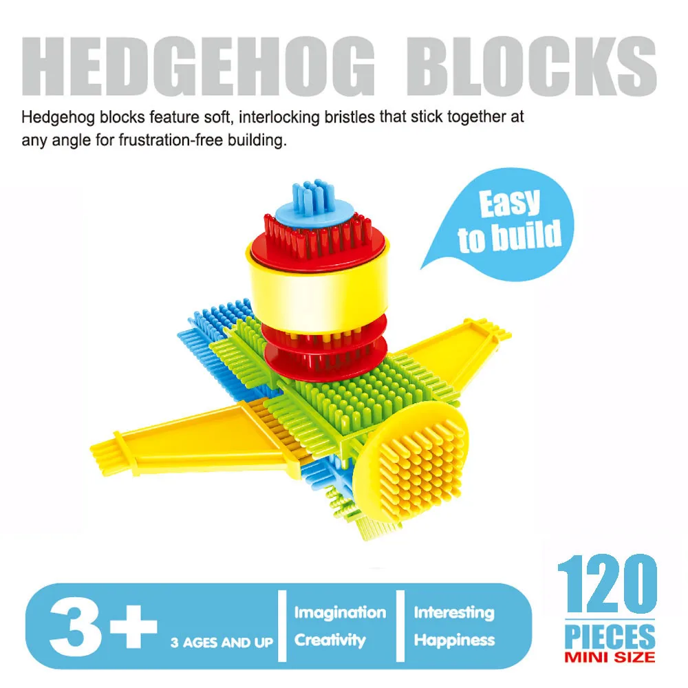 150 шт/120 шт/100 шт в форме щетины 3D Строительные блоки плитки строительные игровые доски игрушки для детей brinquedos подарки