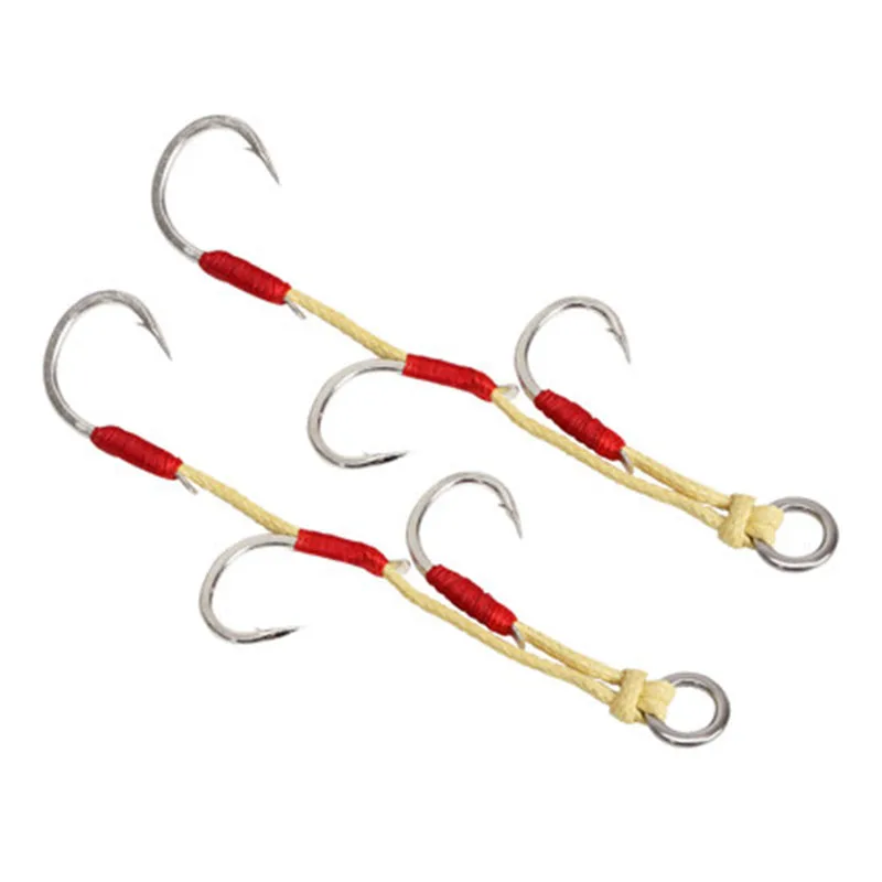 Fishhook 2pcs/pack jigging hook assist hook boat jig fishing hook 3 Hooks fishing Slow Jigger Iron Bait Fishing Accessories
