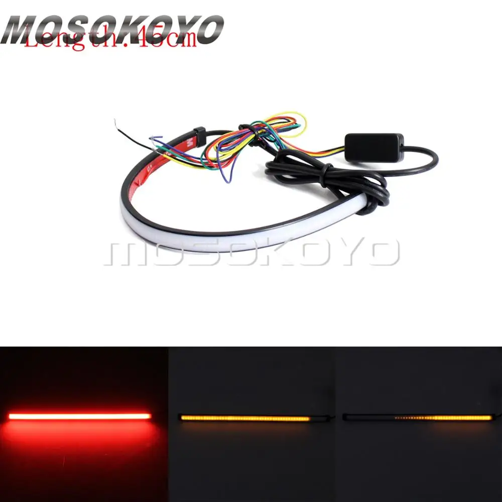 2PCS Motorcycle Turn Signal Red/Sequence Amber LED Indicator Light Daytime Running Lights DRL Switchback Glow for Motorcycle 