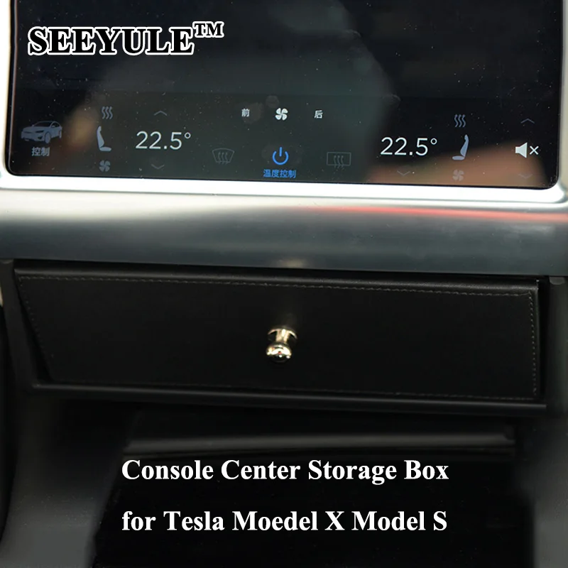 

1pc SEEYULE Car Center Console Storage Box Bag Organizer Accessories for Tesla Model X Model S Perfectly Fit Sunglasses Drawer