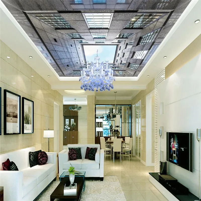 Us 15 99 Wall Panel 3d Wallpaper Building Sky Ceiling Photography Background Modern Mural For Living Room Large Painting Home Decor In Wallpapers