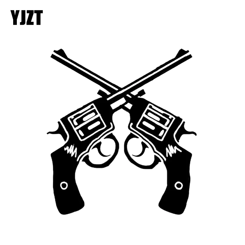 YJZT 13.1*14.8CM Interesting Revolver Weapons Shooting Gun Decoration Car Sticker Vinyl Black Silver C12-0288 YJZT 13.1*14.8CM Interesting Revolver Weapons Shooting Gun Decoration Car Sticker Vinyl Black Silver C12-0288