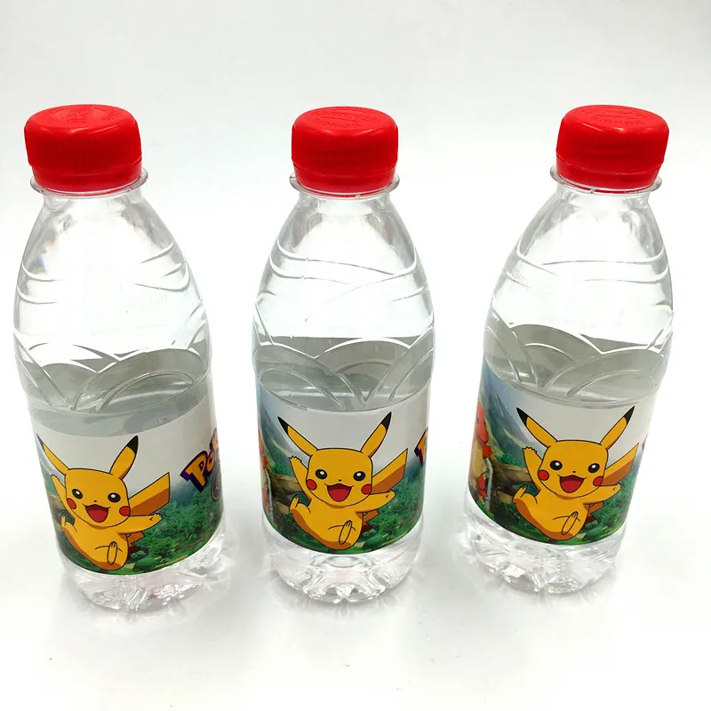 

6PCS/LOT POKEMON GO WATER BOTTLE LABEL KIDS BIRTHDAY PARTY DECORATION POKEMON GO BOTTLE LABEL HAPPY BIRTHDAY PARTY SUPPLIES