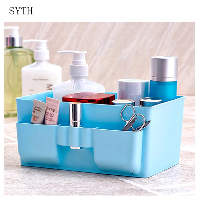 SYTH большой емкости косметический Органайзер для макияжа ящики для хранения Бин пластиковый ящик для хранения рабочего стола для мелочей моющийся дизайн Organizador