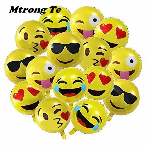 

50pcs/lot 18inch Wechat QQ Expression Balloons Emoji Foil Ballons for Birthday Party Supplies Helium Globos Wedding Decoration