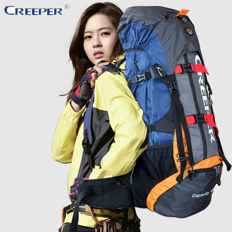 

Creeper Outdoor Sport Backpack Hiking Backpack Backpacking Trekking Bag with Rain Cover 60L for Camping Hiking Mountaineering