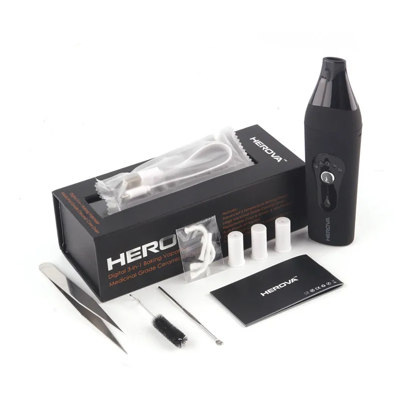 

Original AIRISTECH Herova 3in1 Wax Dry Herb and Oil Digital Vaporizer Portable vapor Pen E cigarette Vaporizer Dry Herb Vape Pen