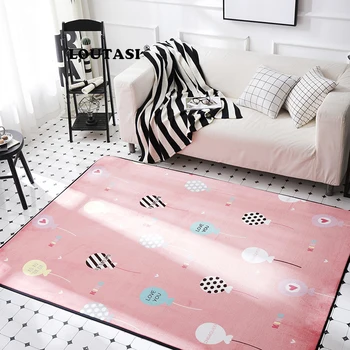 

LOUTASI Pink Balloon Printed Carpet Living Room Area Rug Sofa Coffee Table Floor Mat Bedroom Yoga Pad Rectangle Bedside Blanket